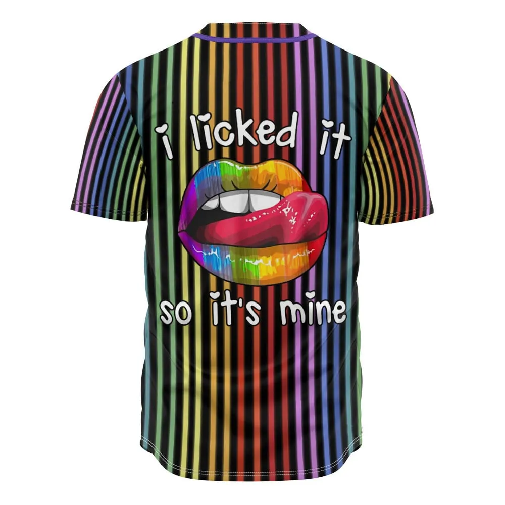 Lgbt Pride Lips On Vertical Rainbow Baseball Jersey Shirt