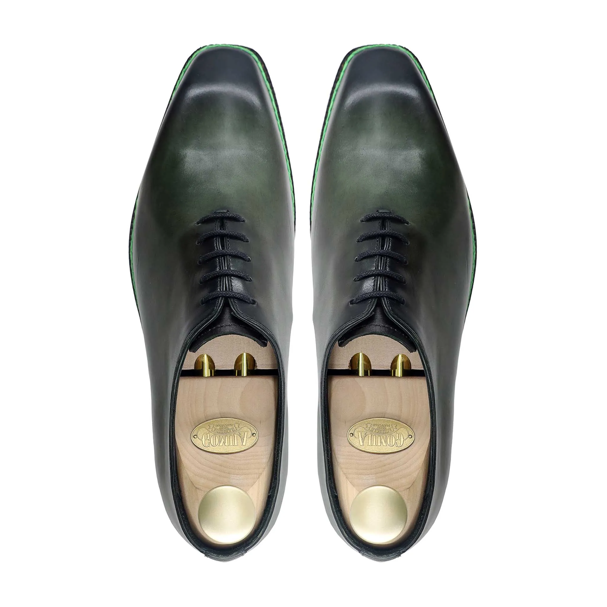 Lieksa - Men's Burnished Green Calf Leather Wholecut Shoe