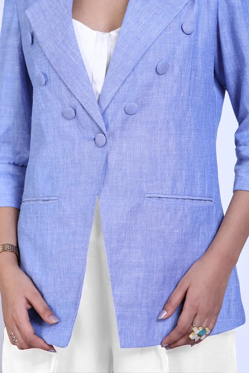 Linen Women's Formal Single breast cotton statement Blazer