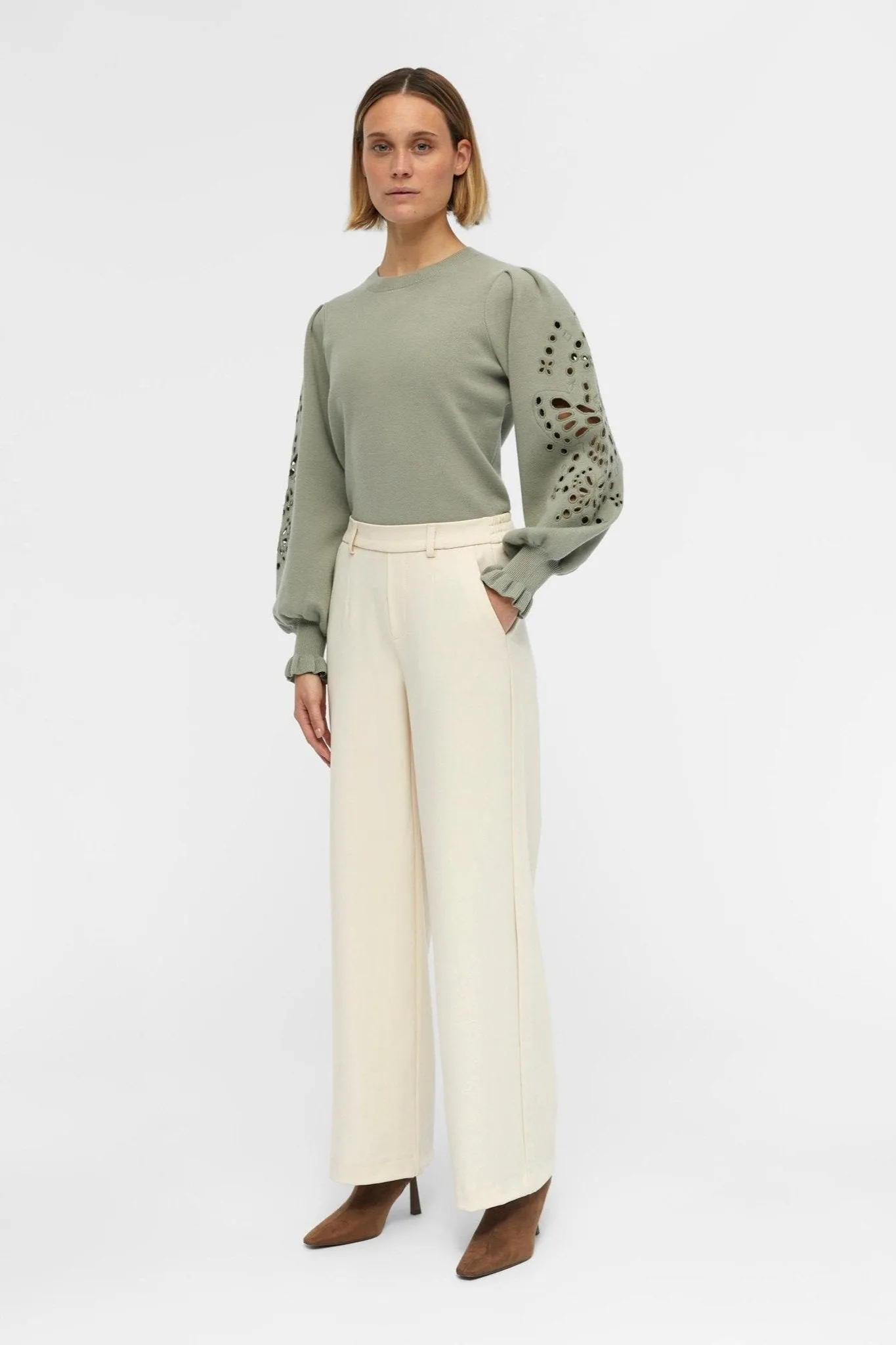 Lisa Wide Trousers - Sandshell