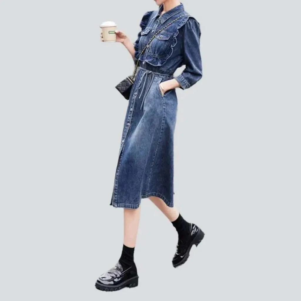 Long shift 90s denim dress