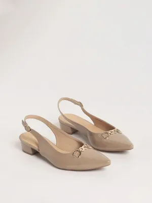 LUNA BLU Beige Slingback Mules