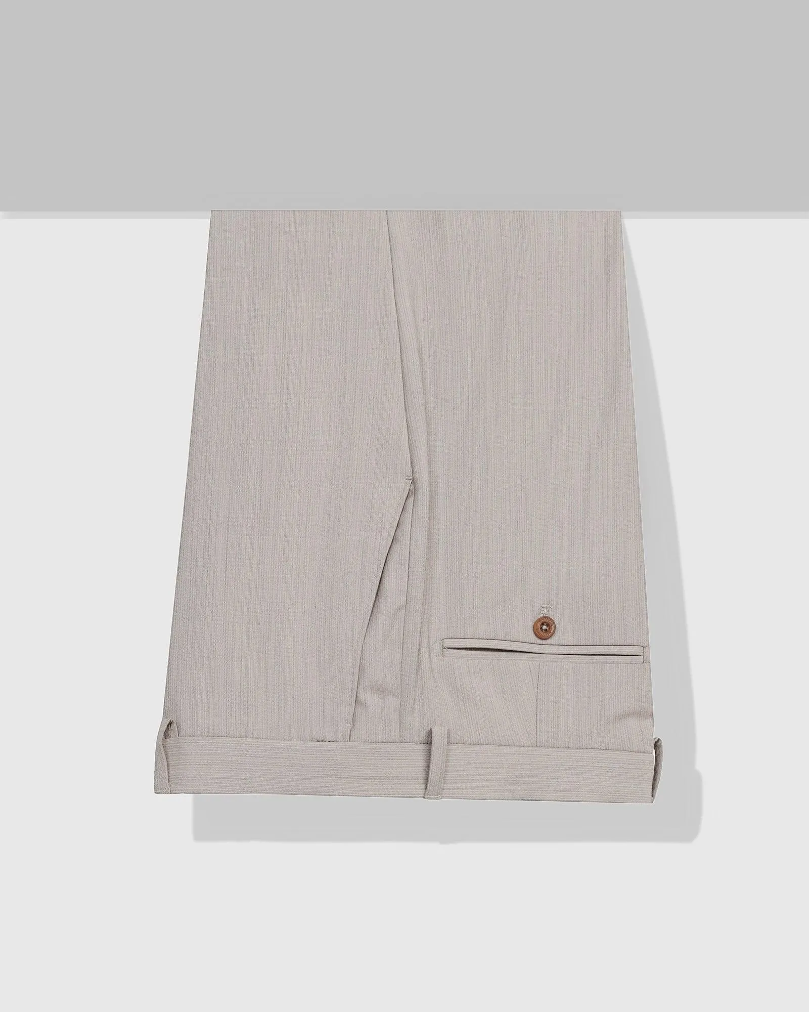 Luxe Slim Comfort B-95 Formal Beige Stripe Trouser - Lexus