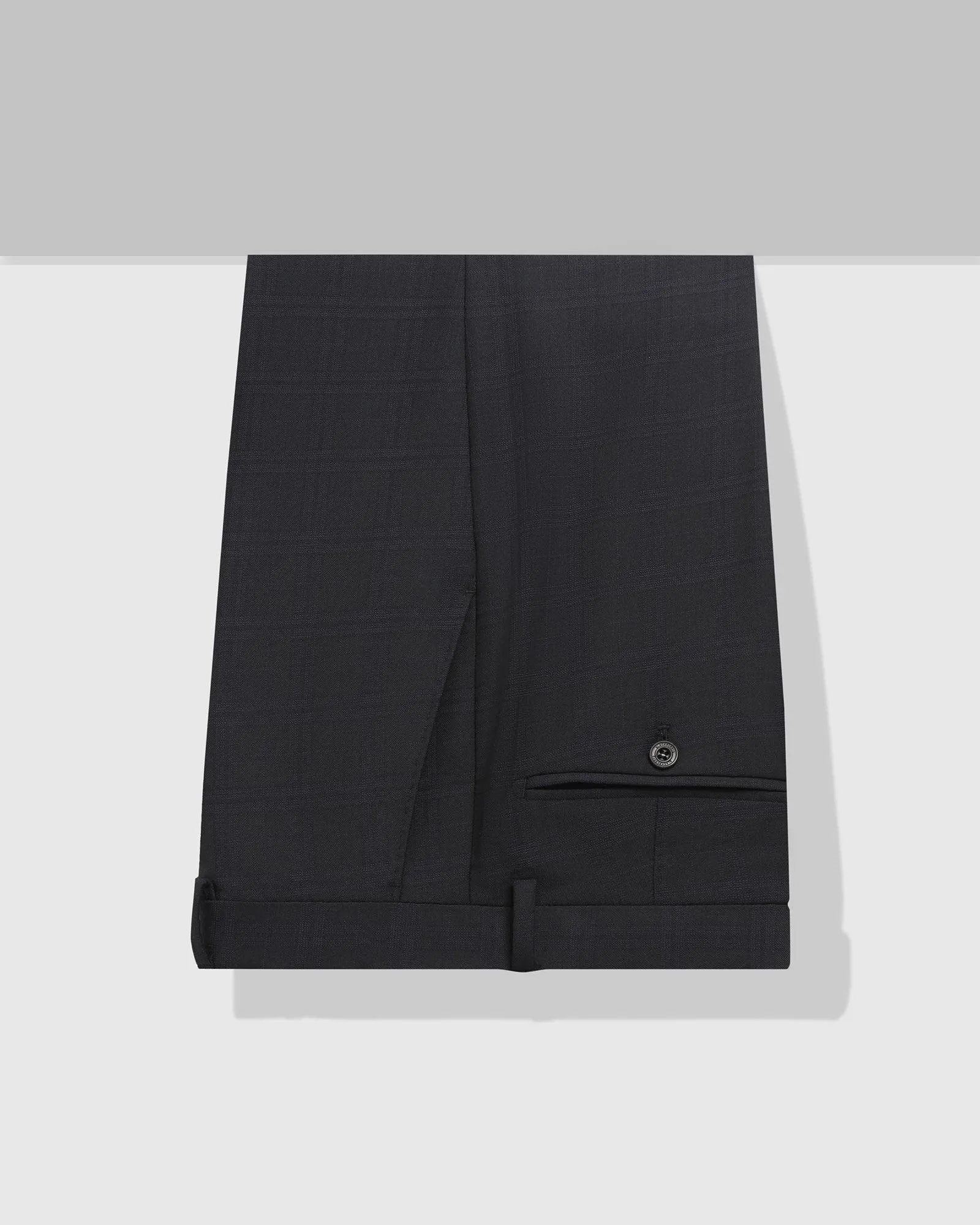 Luxe Slim Comfort B-95 Formal Black Check Trouser - Maurice