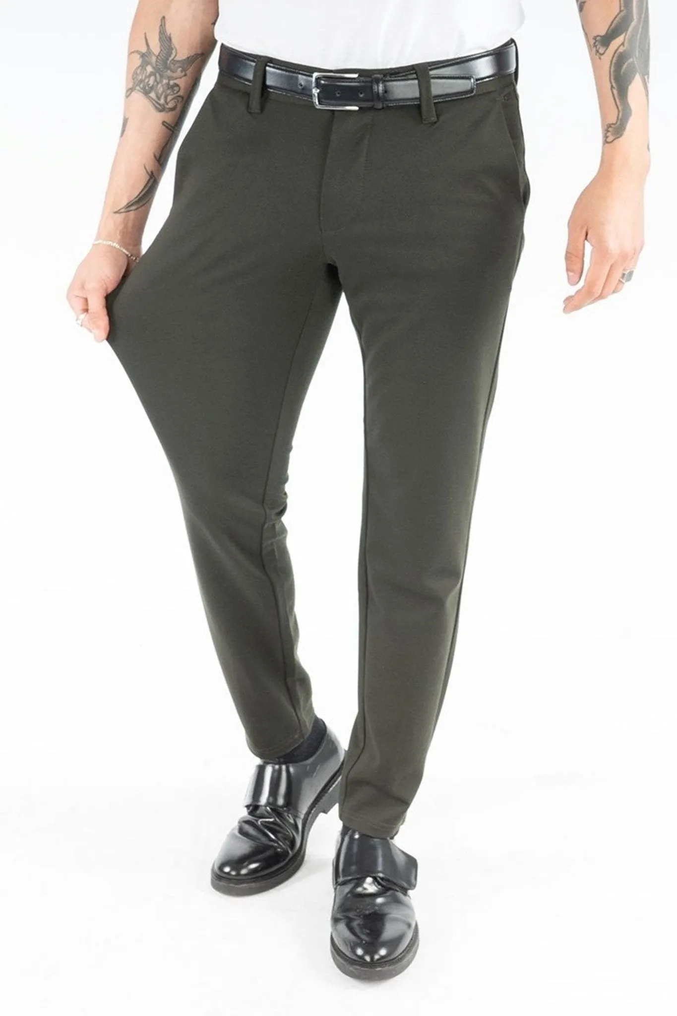 Mark Trousers - Raisin Green (stretch trousers)