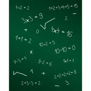 Math Chalkboard Printed Backdrop