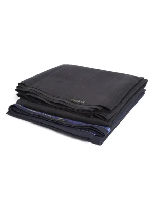 Men's Cotton Blend Black Shirt (2.25 M) & Nblue Trouser (1.2 M) Unstitched Fabric Combo - Sojanya