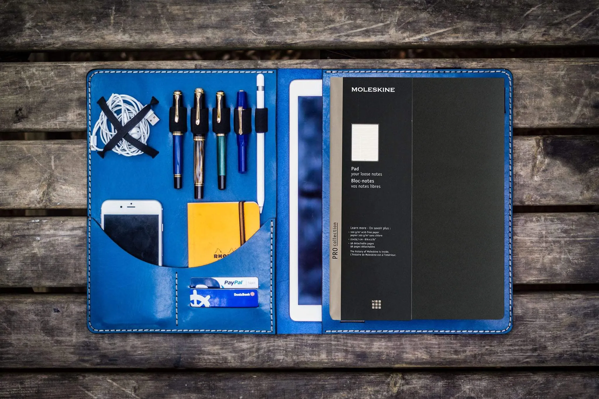 Moleskine Professional Workbook A4 Cover - Leather Compendium - Blue