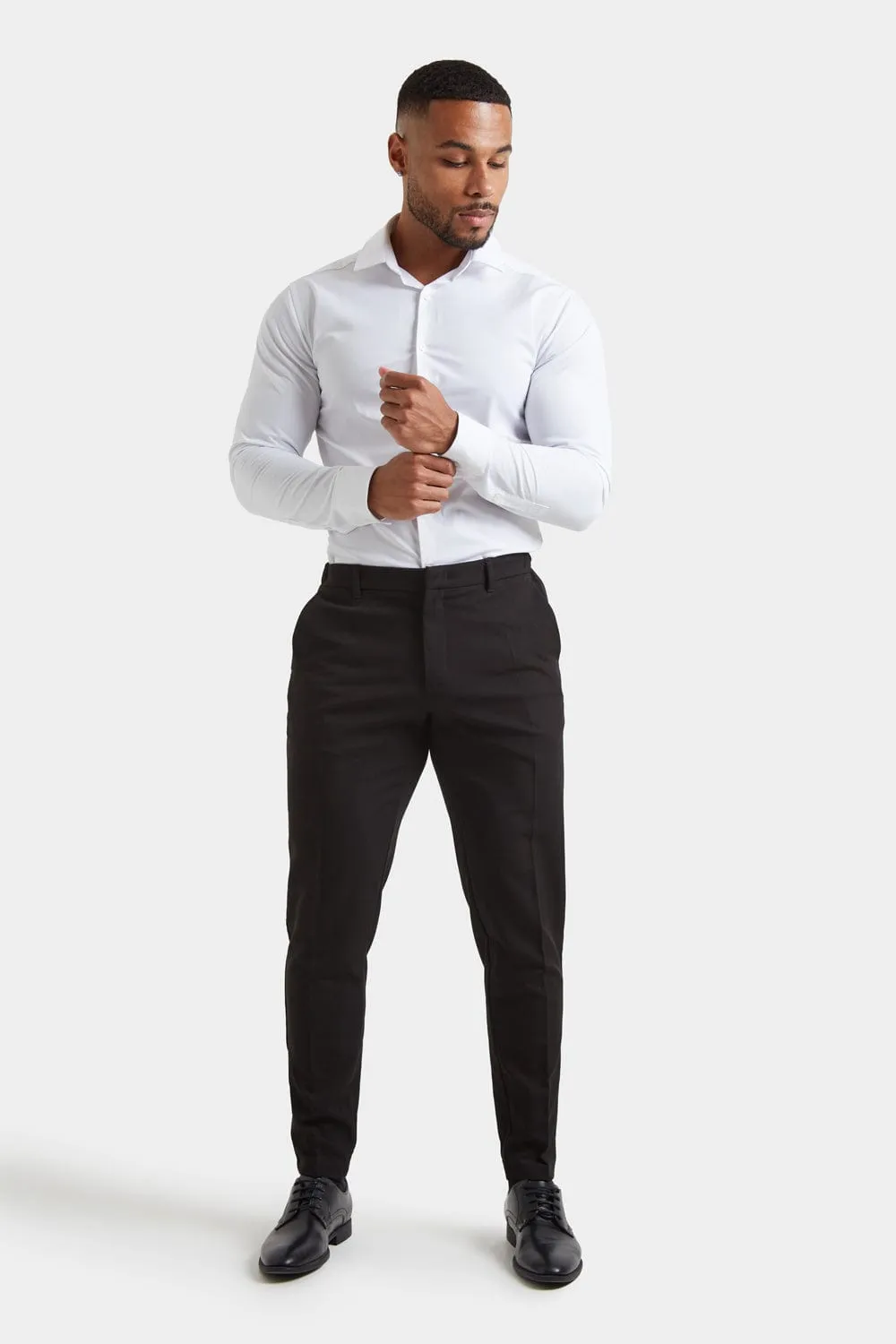 Muscle Fit Essential Trousers in Black