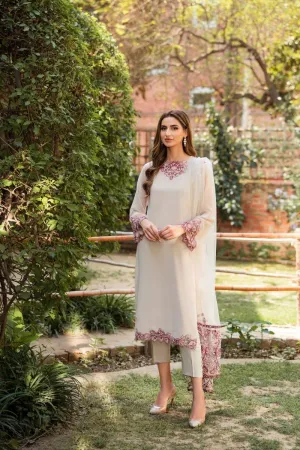 Natasha Kamal - Parfait Nude Embroidered Shirt and Pants with Net Dupatta - 3 Pieces