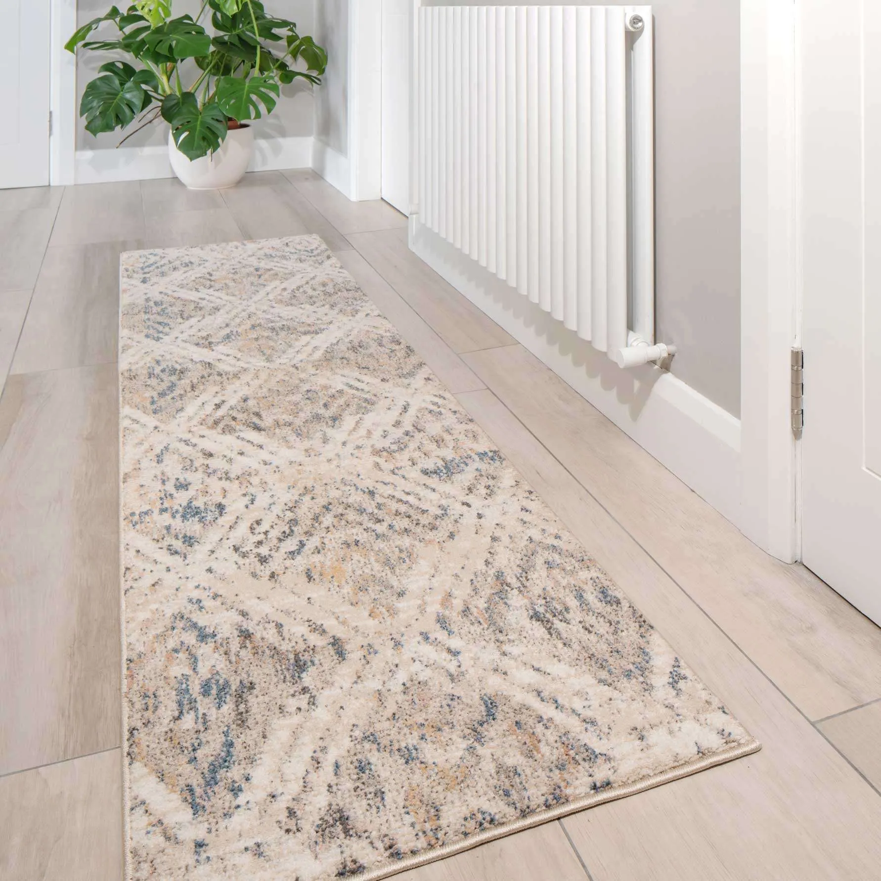 Natural Toned Diamond Hall Runner Rug