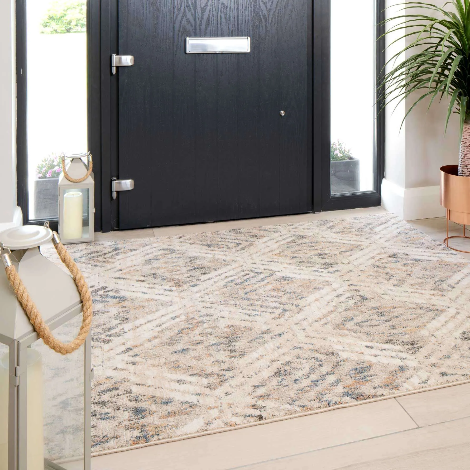 Natural Toned Diamond Hall Runner Rug