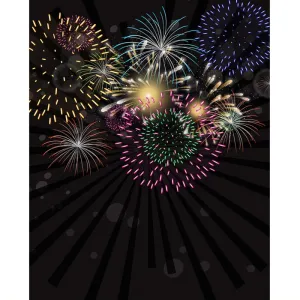 New Years Eve Fireworks Printed Backdrop