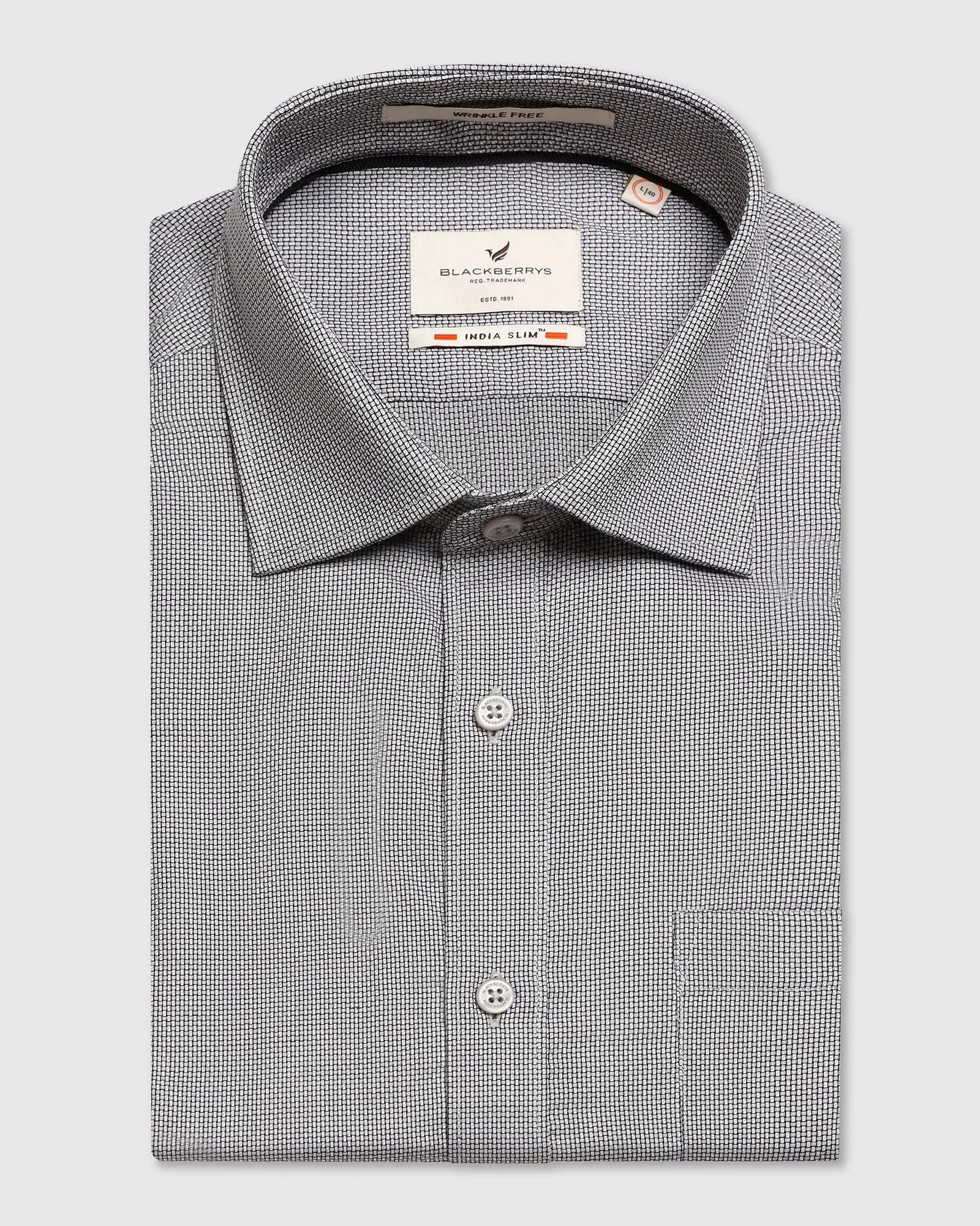 Non Iron Formal Grey Textured Shirt - Zaiden