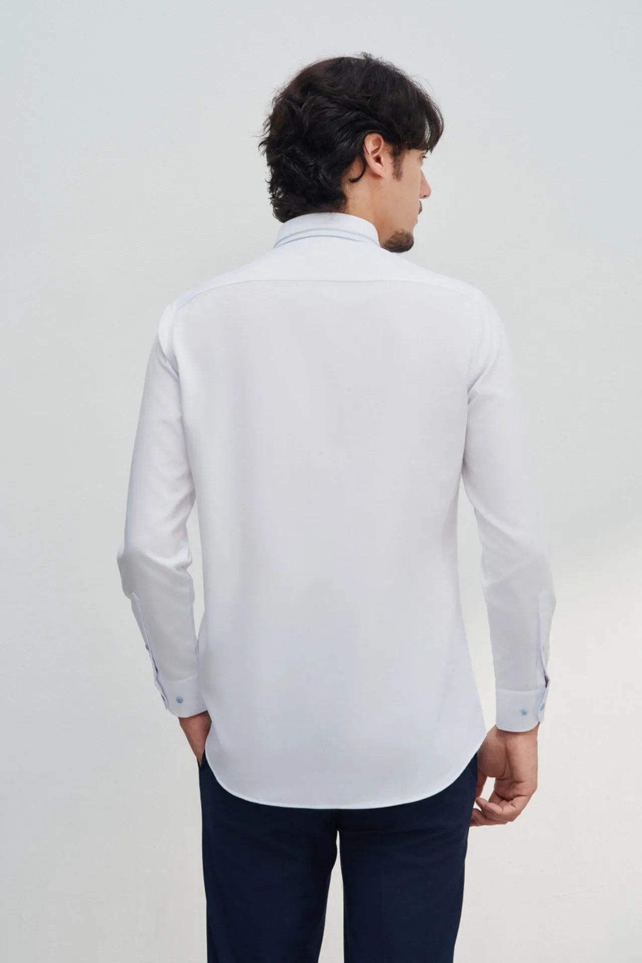 Non-Iron Quick Dry Smart Fit Poplin Shirt Design Detail Collar