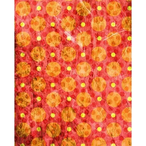 Orange Grunge Polka Dot Printed Backdrop