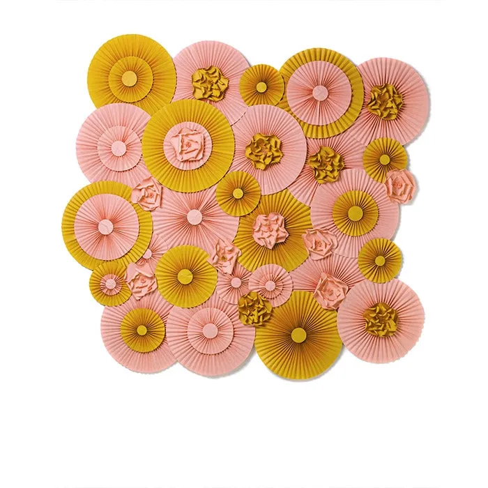 Peach and Gold Pinwheels Printed Backdrop