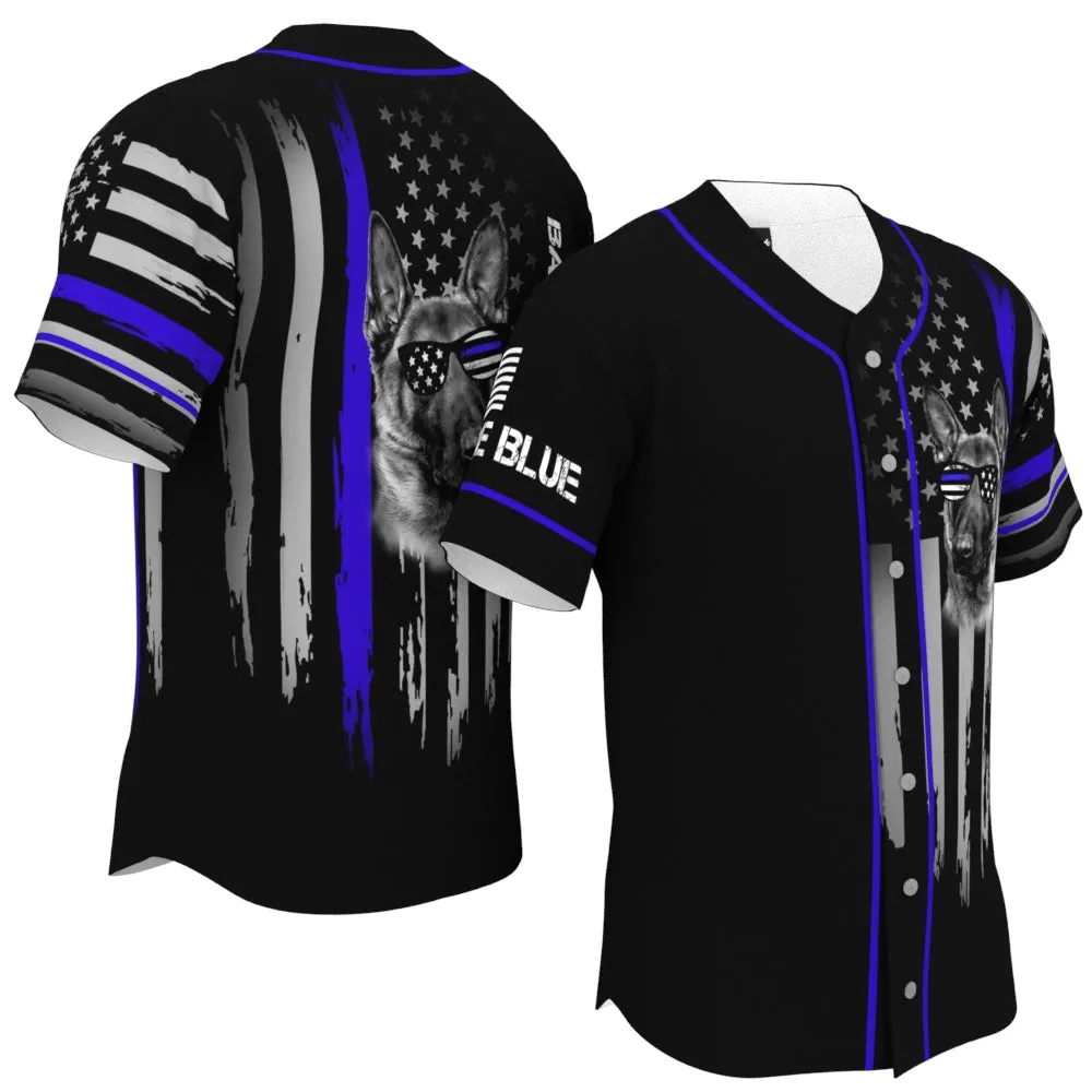 Police Belgian Malinois Back The Blue Usa Flag Baseball Jersey