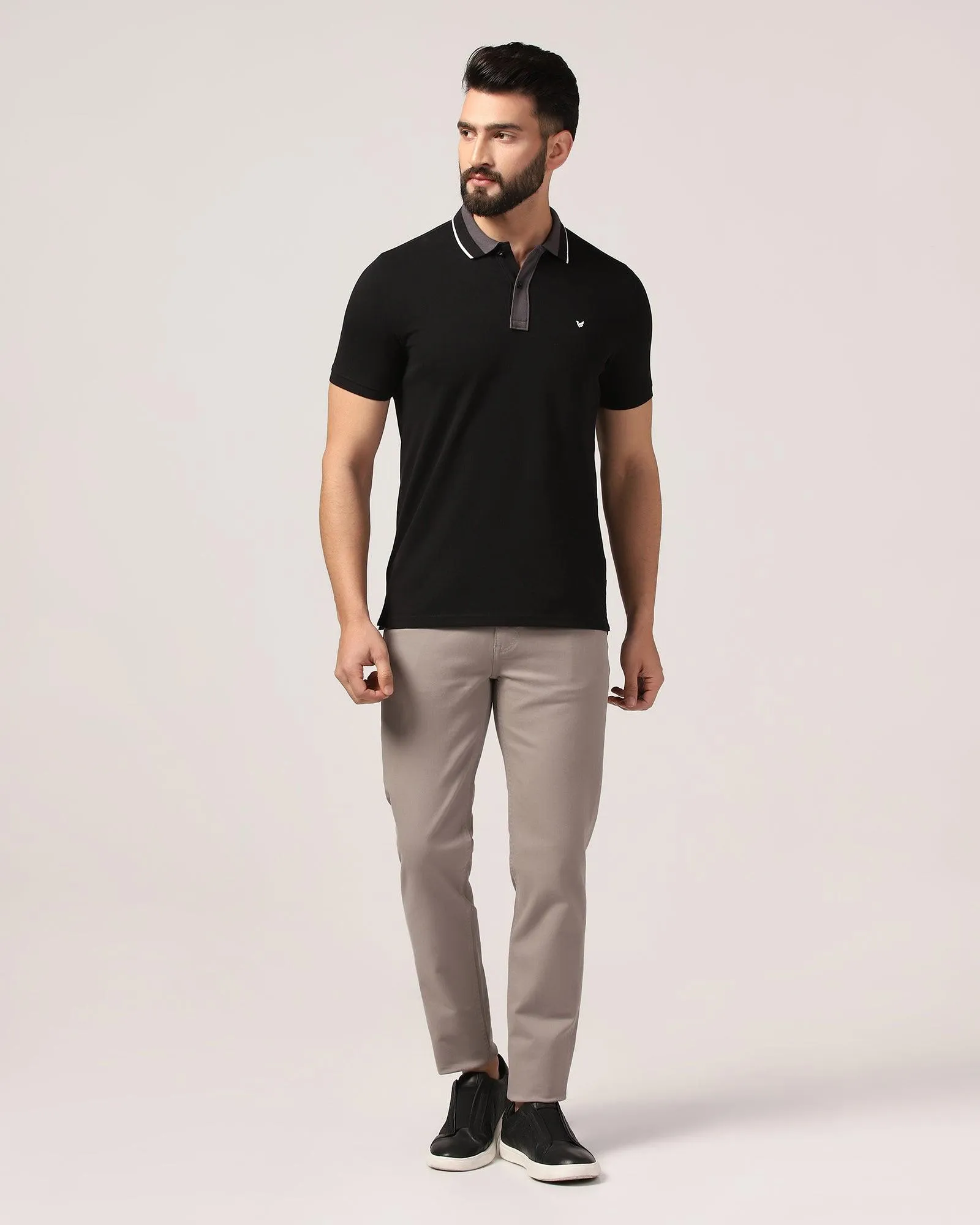 Polo Black Solid T-Shirt - Tipper