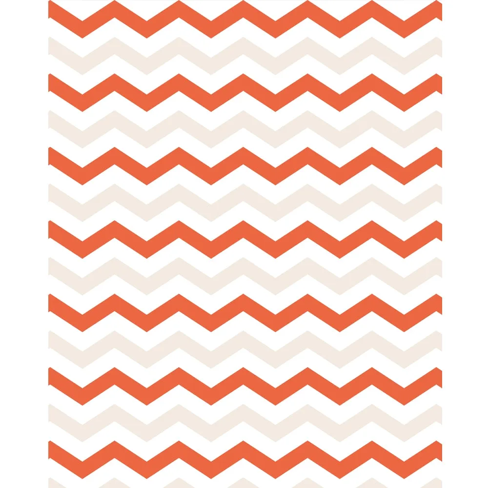 Pumpkin Orange & White Chevron Printed Backdrop