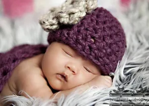 Purple Newborn Flower Hat