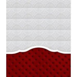 Red Tufted Headboard Printed Backdrop