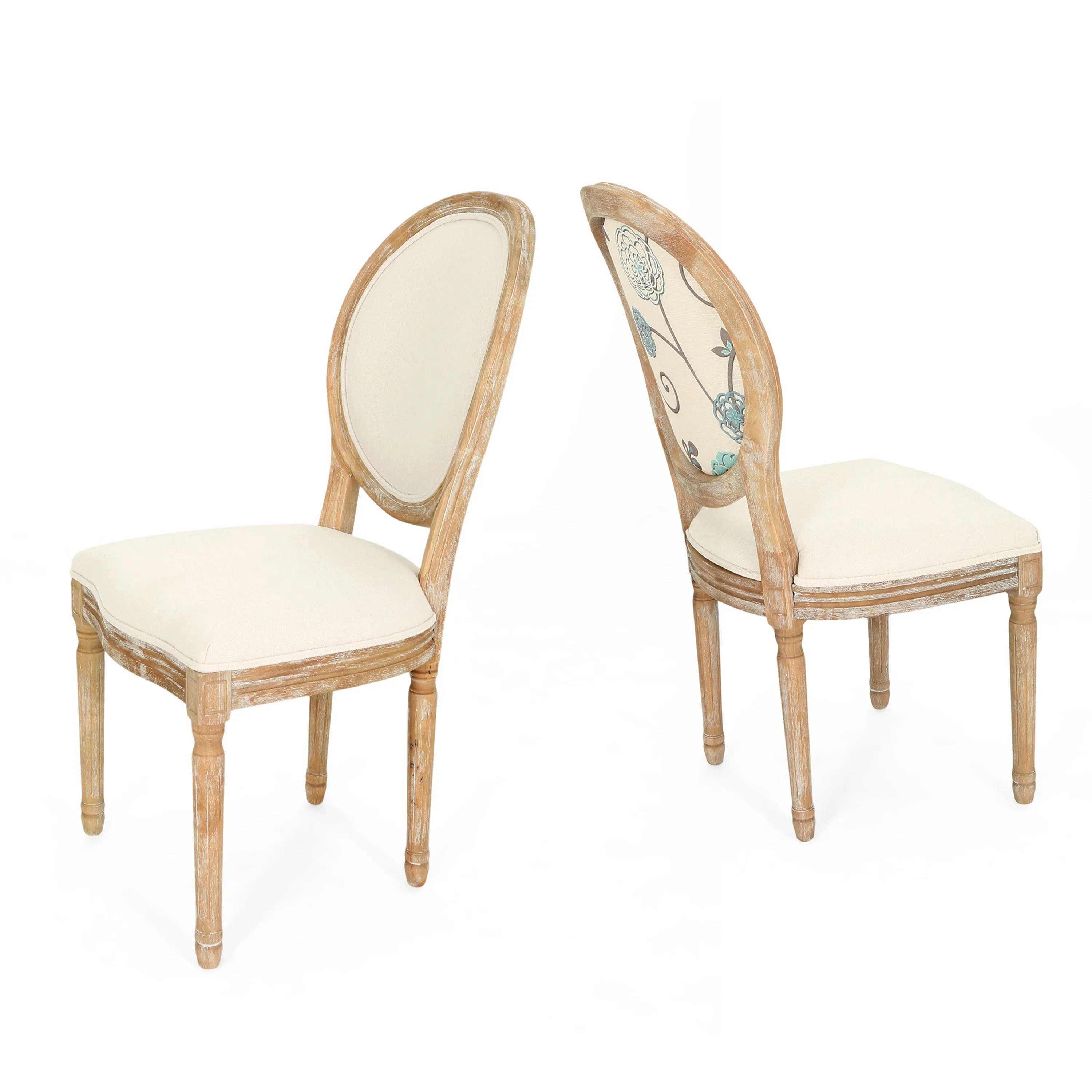 Reed Upholstered French Design Dining Chairs