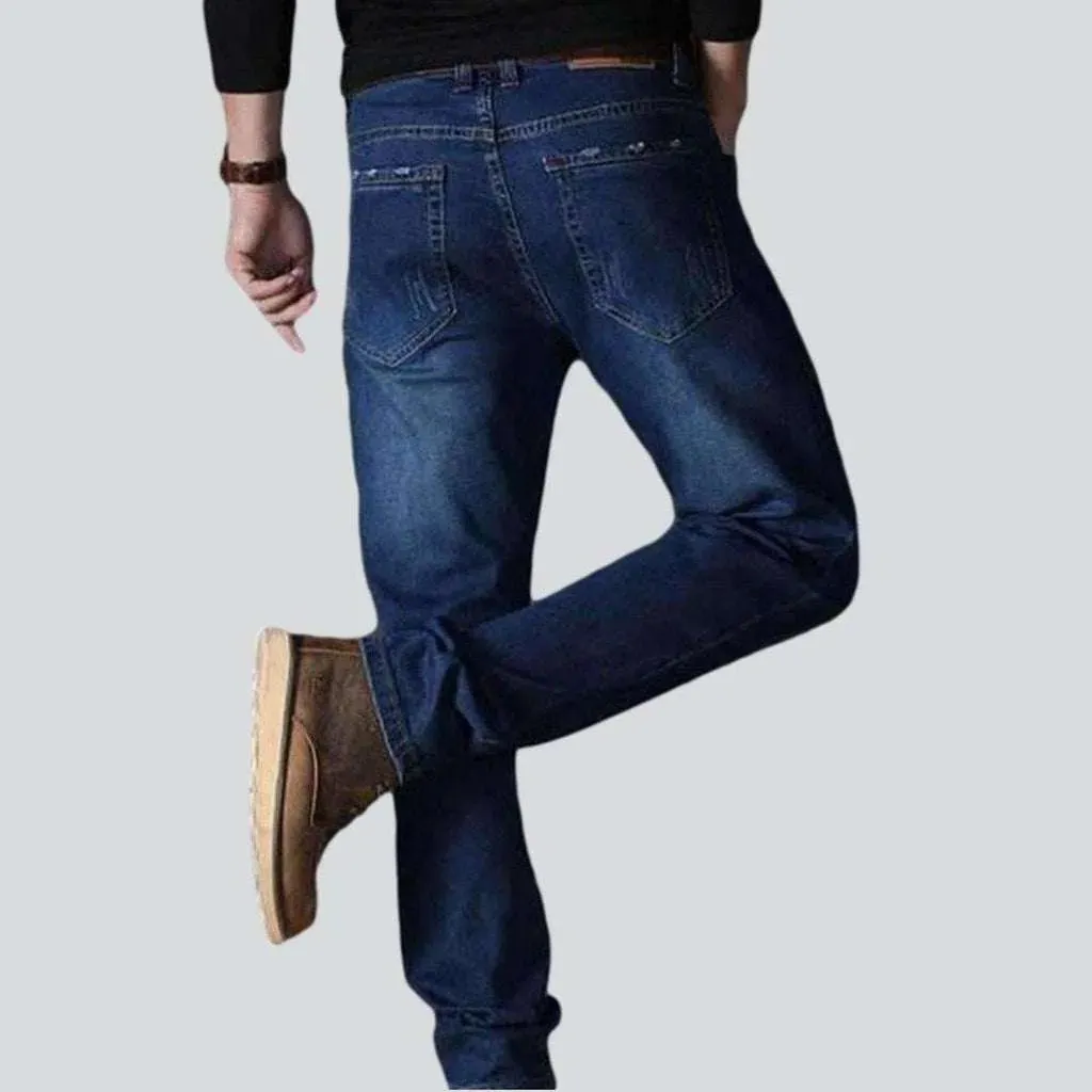 Regular dark blue men's jeans