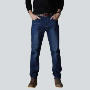 Regular dark blue men's jeans