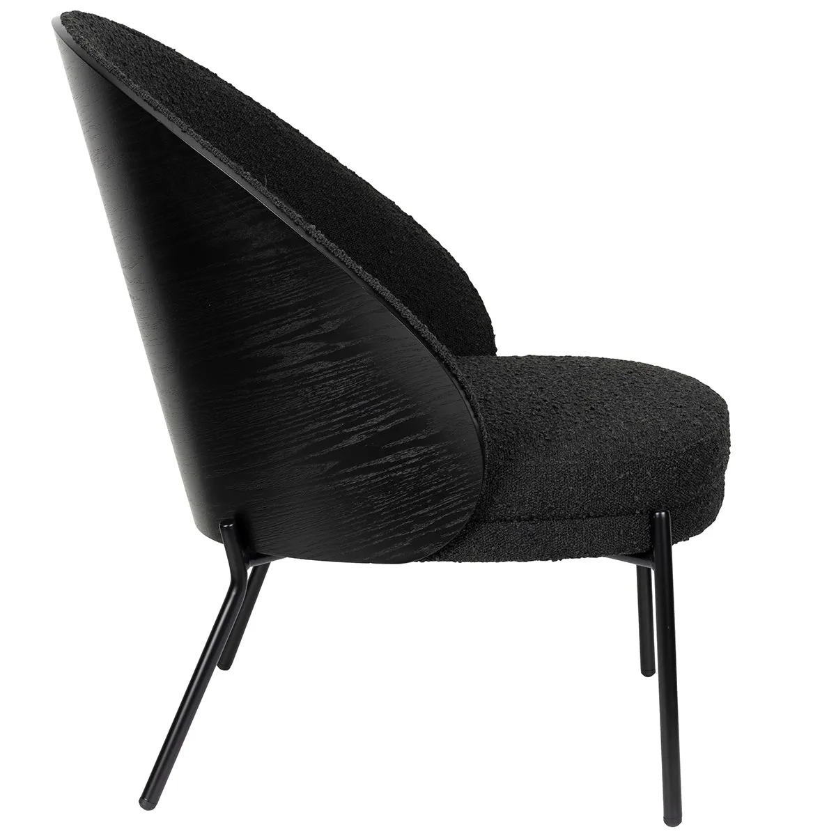 Rodin Black Boucle Lounge Chair