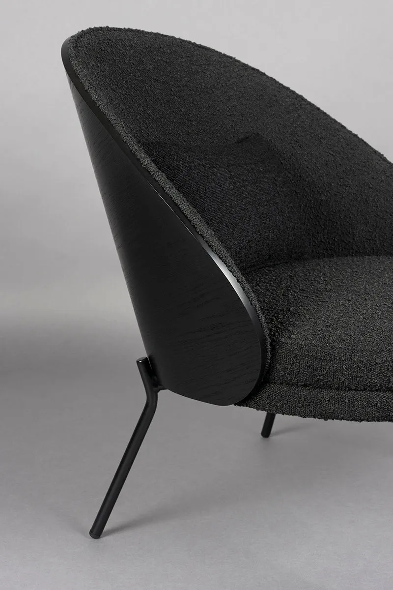 Rodin Black Boucle Lounge Chair