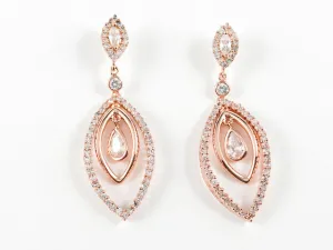 Rose Gold Elegant Dangling Design Brass Earrings