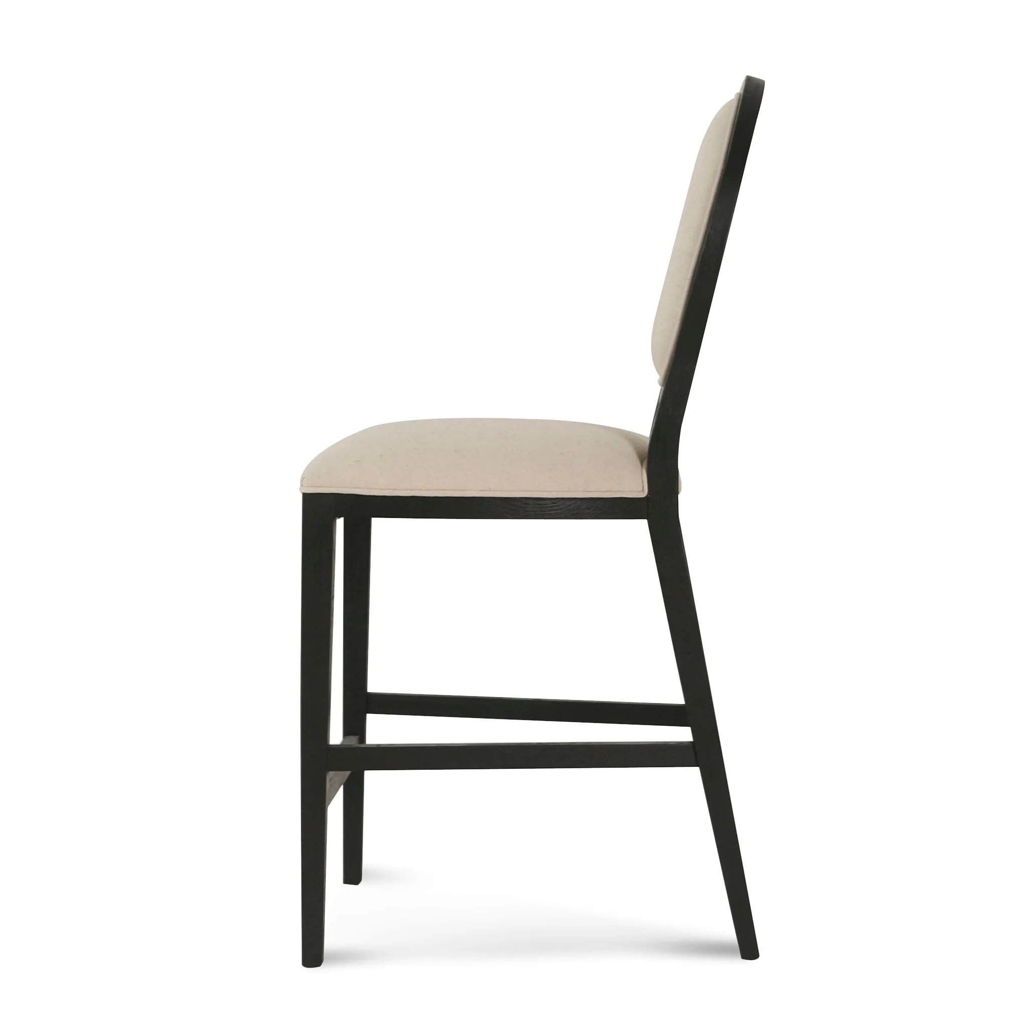 Set of 2 - Lula 65cm Black Frame Bar Stool - Light Beige