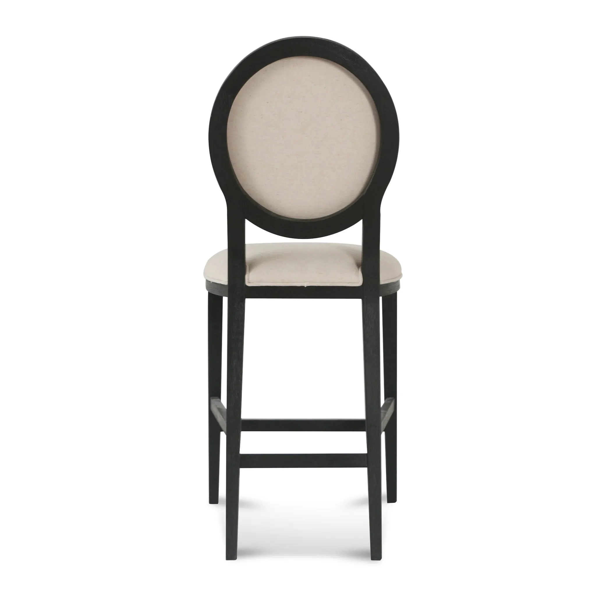 Set of 2 - Lula 65cm Black Frame Bar Stool - Light Beige