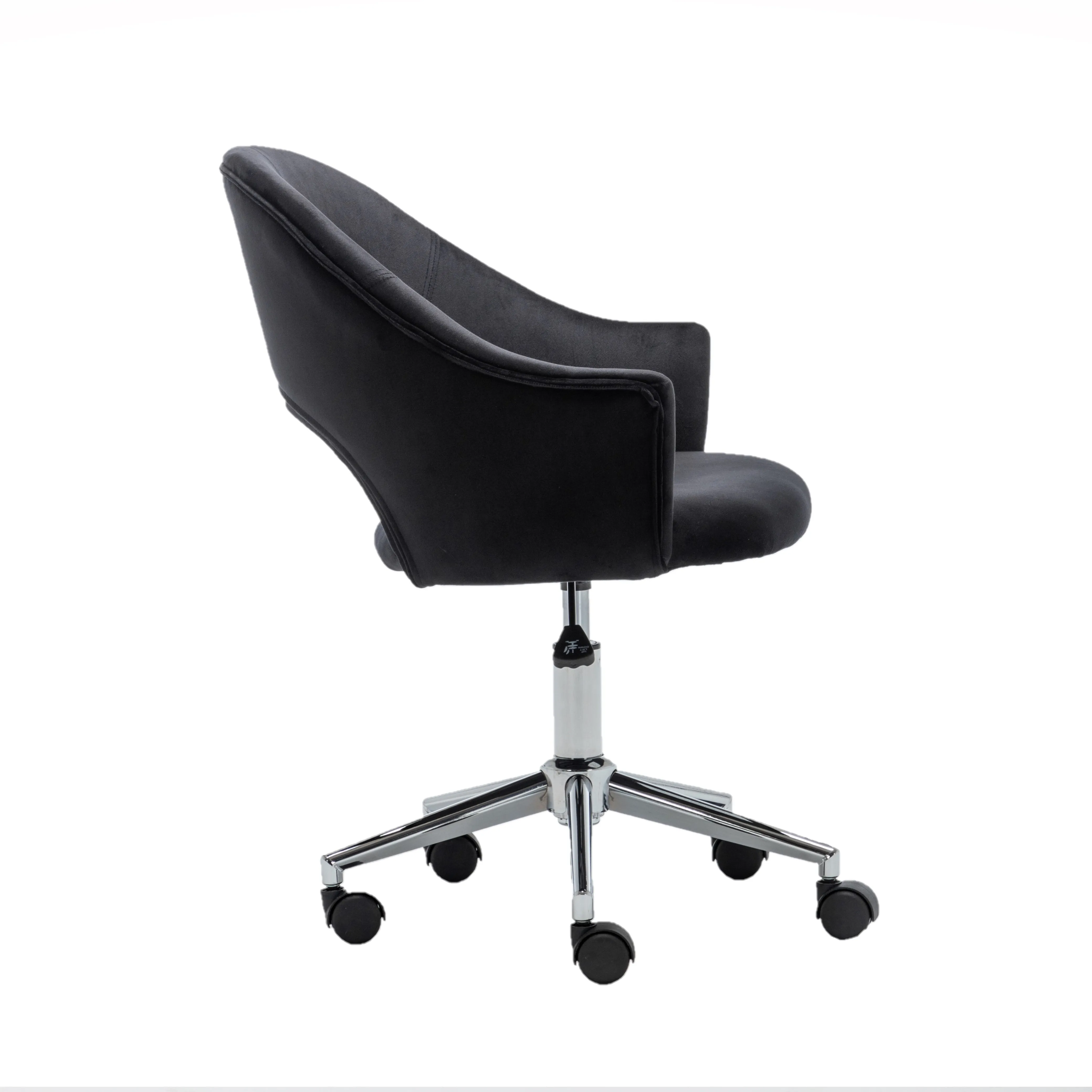 Sidra Vanity Velvet Black Makeup Dressing Office Task Work Adjustable Height Chair