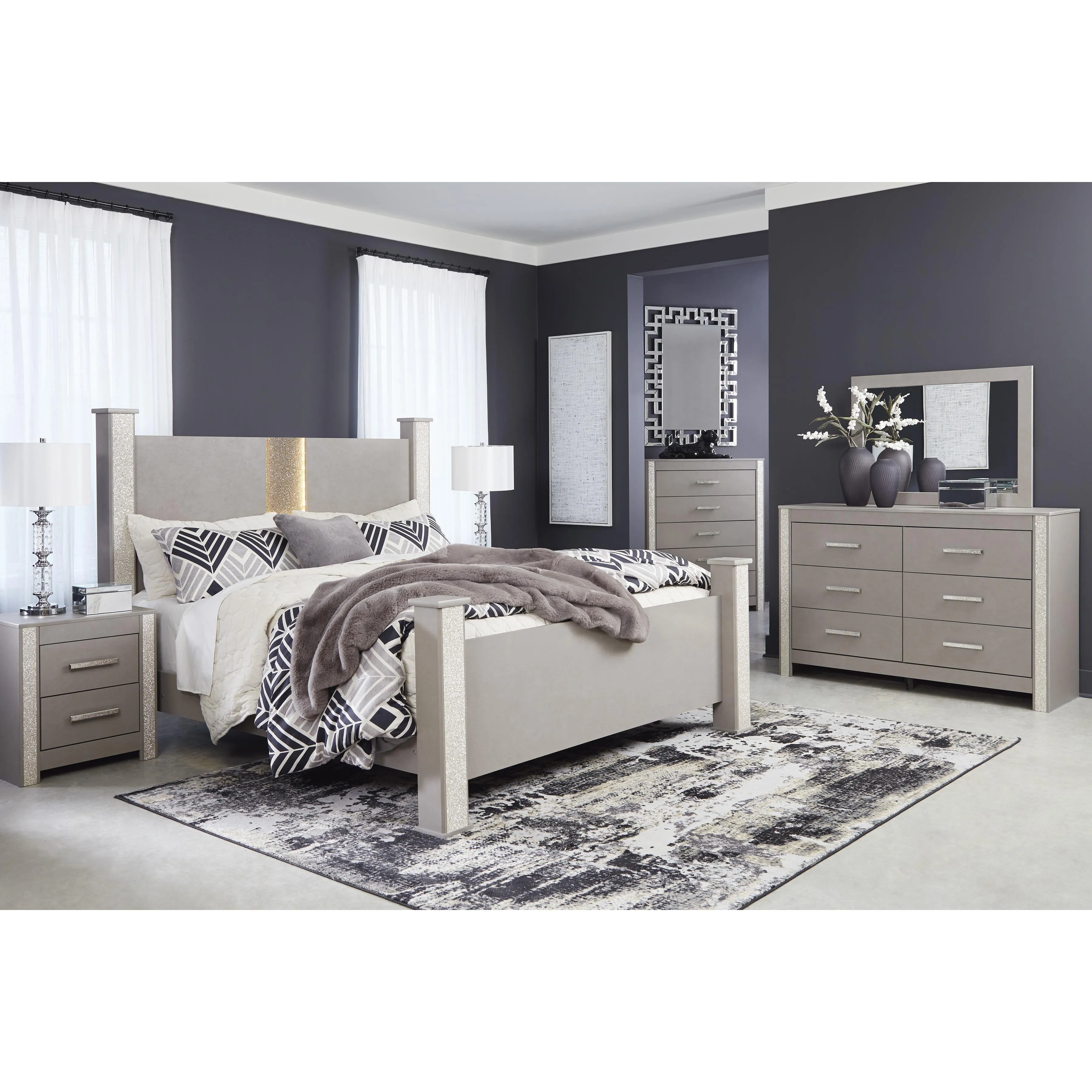 Signature Design by Ashley Surancha 6-Drawer Dresser with Mirror B1145-231/B1145-36