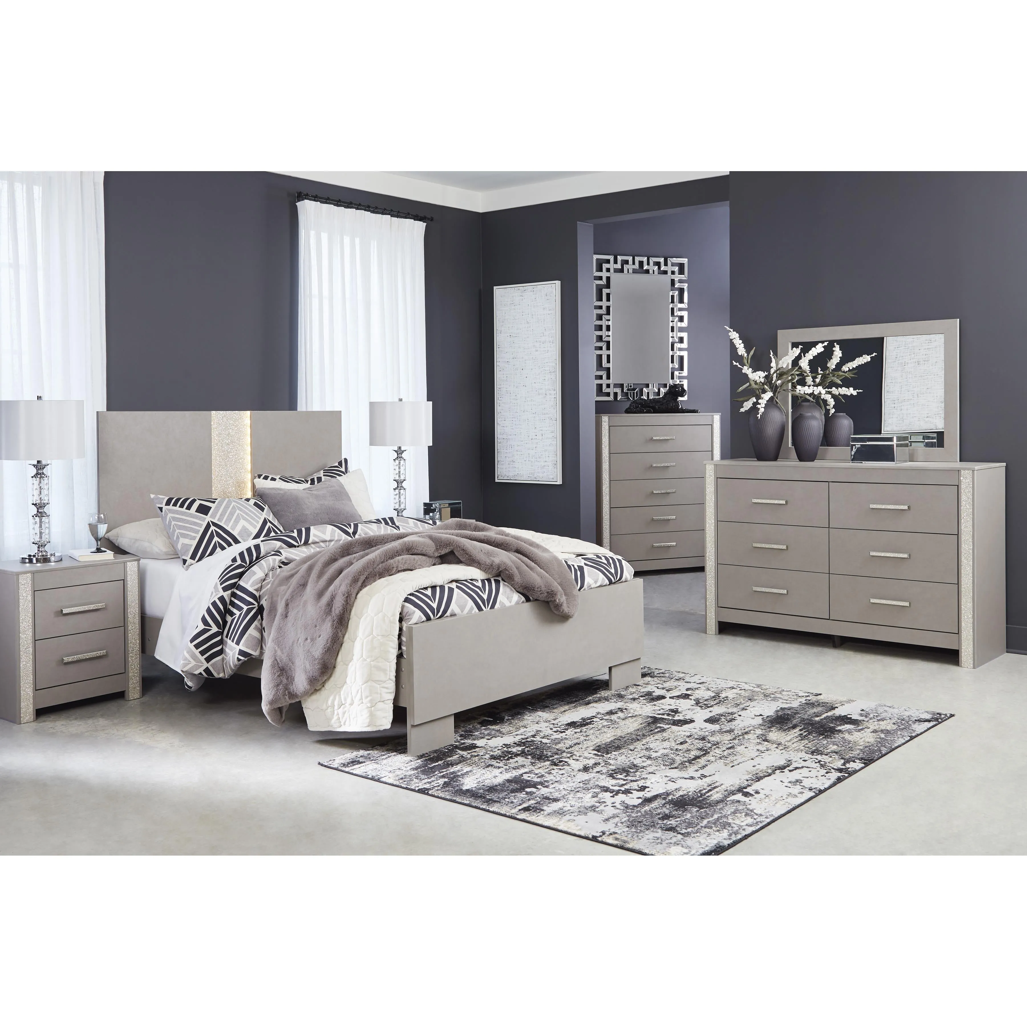 Signature Design by Ashley Surancha 6-Drawer Dresser with Mirror B1145-231/B1145-36