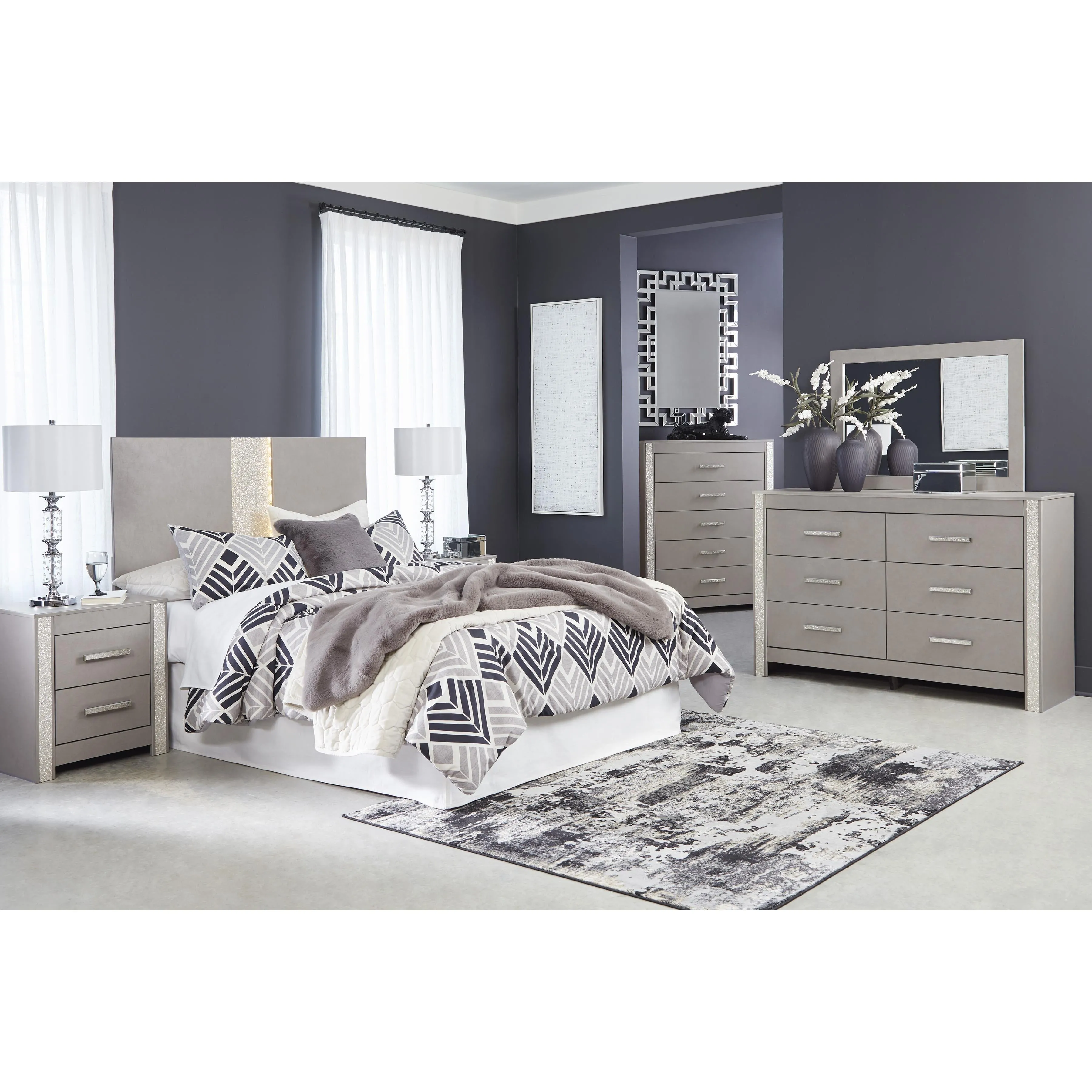 Signature Design by Ashley Surancha 6-Drawer Dresser with Mirror B1145-231/B1145-36