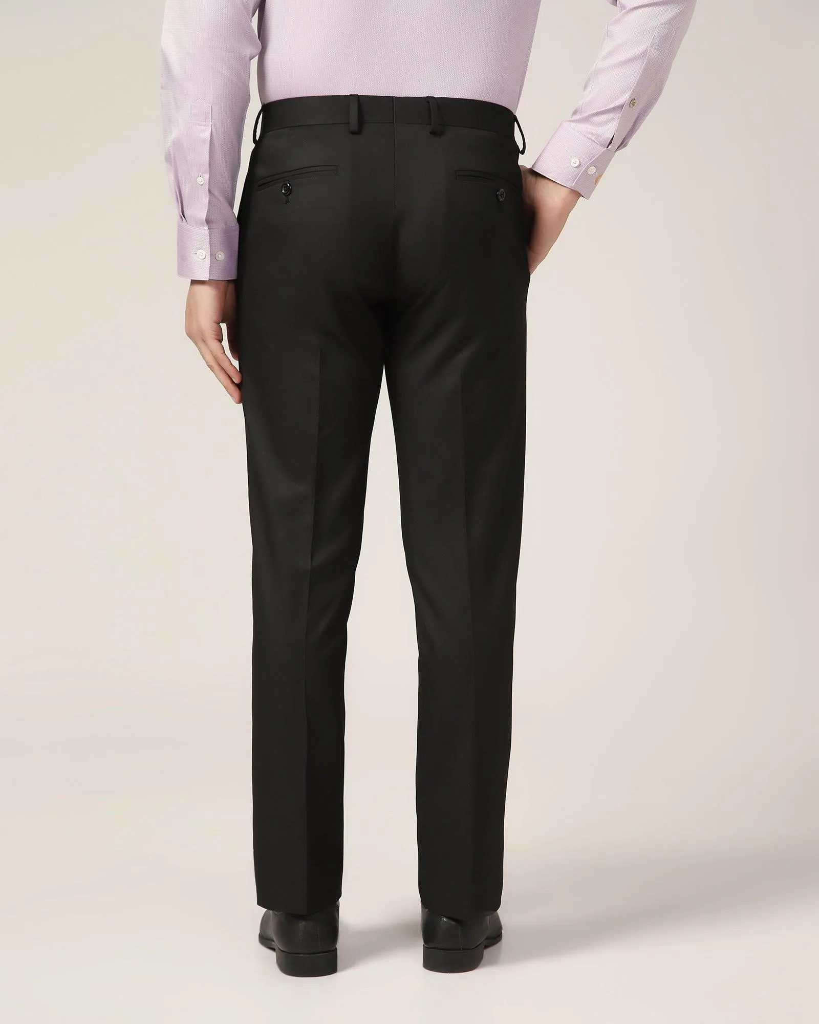 Slim Comfort B-95 Formal Black Solid Trouser - Kenva