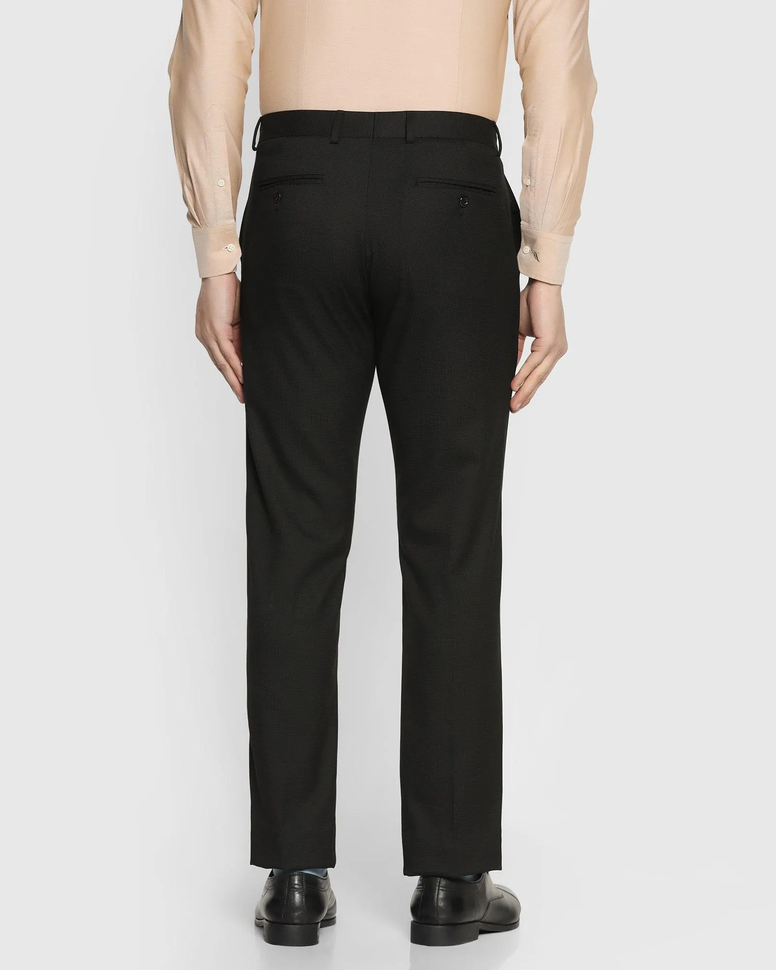 Slim Comfort B-95 Formal Black Textured Trouser - Punto