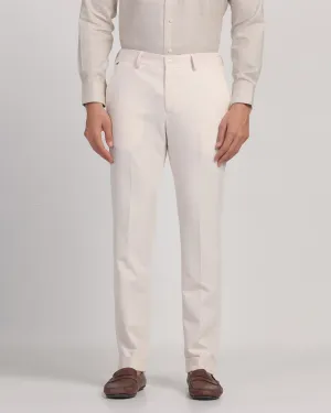 Slim Fit B-91 Formal Beige Solid Trouser - Hayabusa