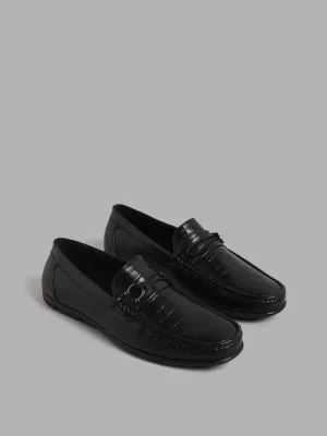 SOLEPLAY Black Self-Patterned Loafers