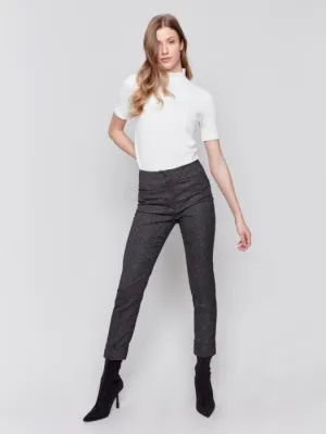 Speckled Slim Leg Cuffed Pants