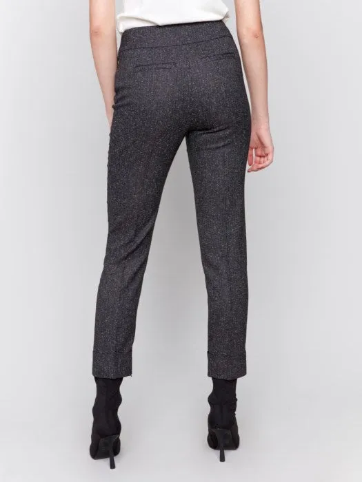 Speckled Slim Leg Cuffed Pants