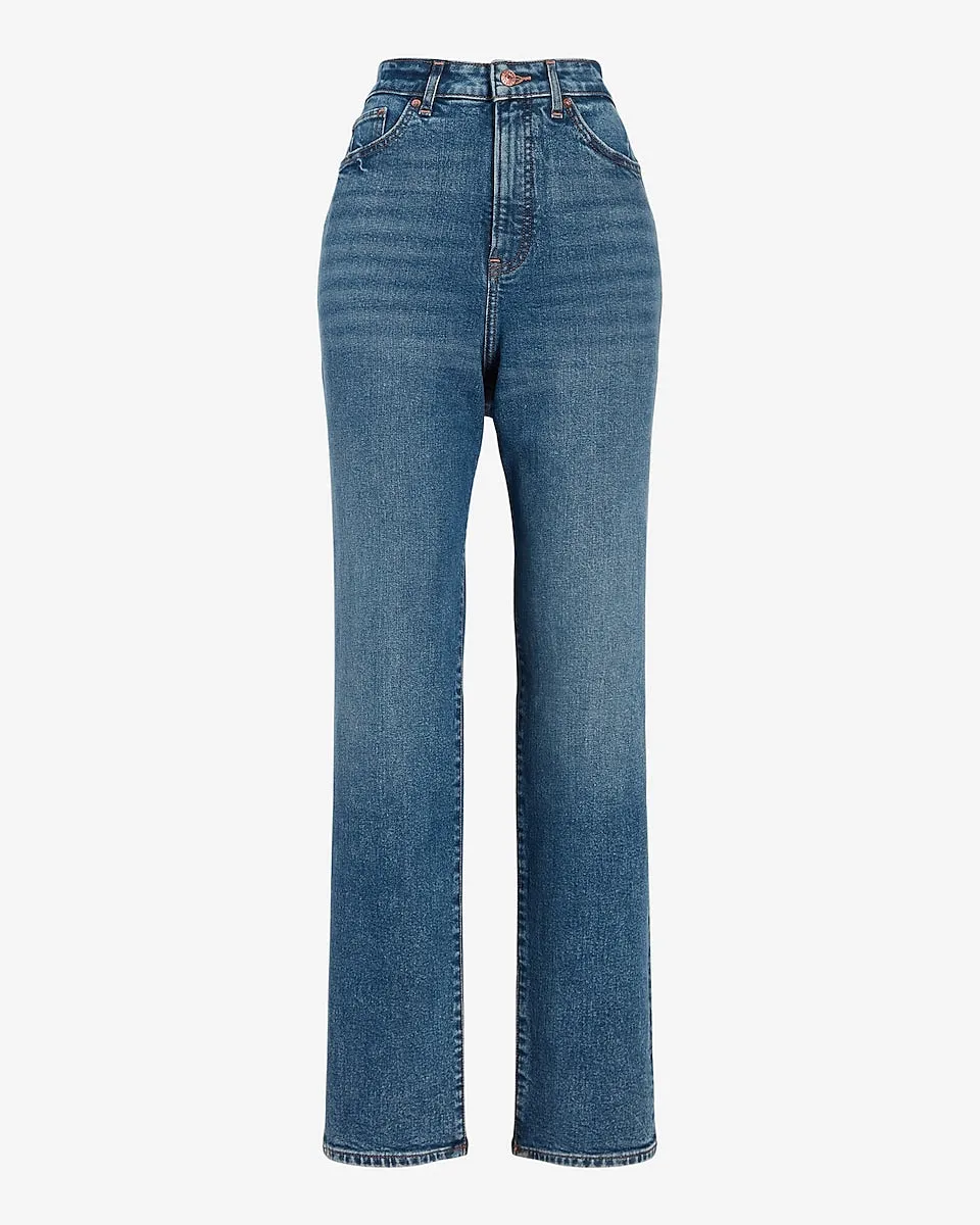 Super High Waisted Curvy Slim Jeans in Medium Wash