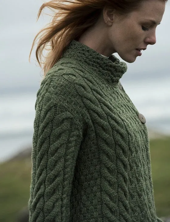 Super Soft Trellis and Cable Cardigan - Meadow Green