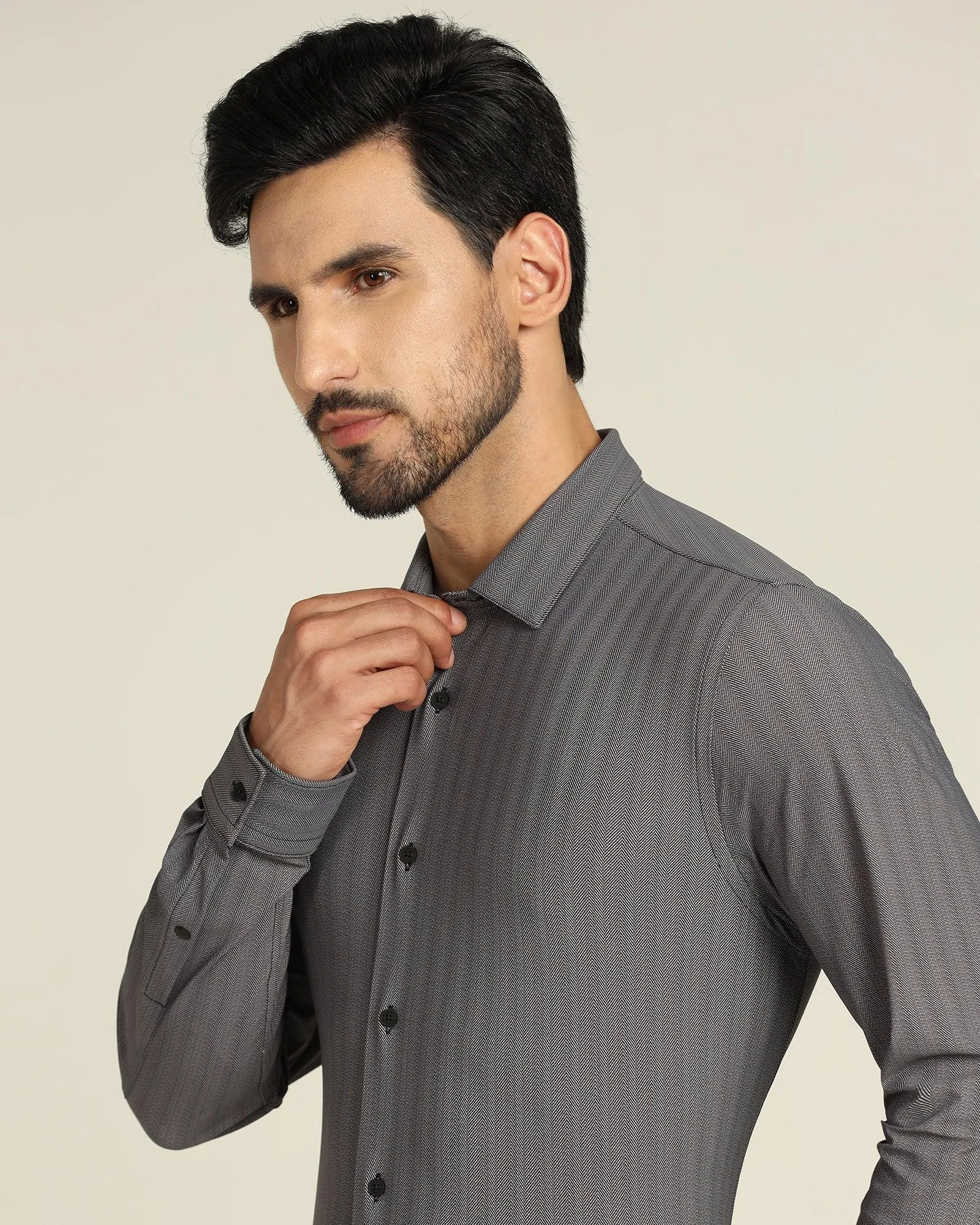 TechPro Formal Black Textured Shirt - Elliot