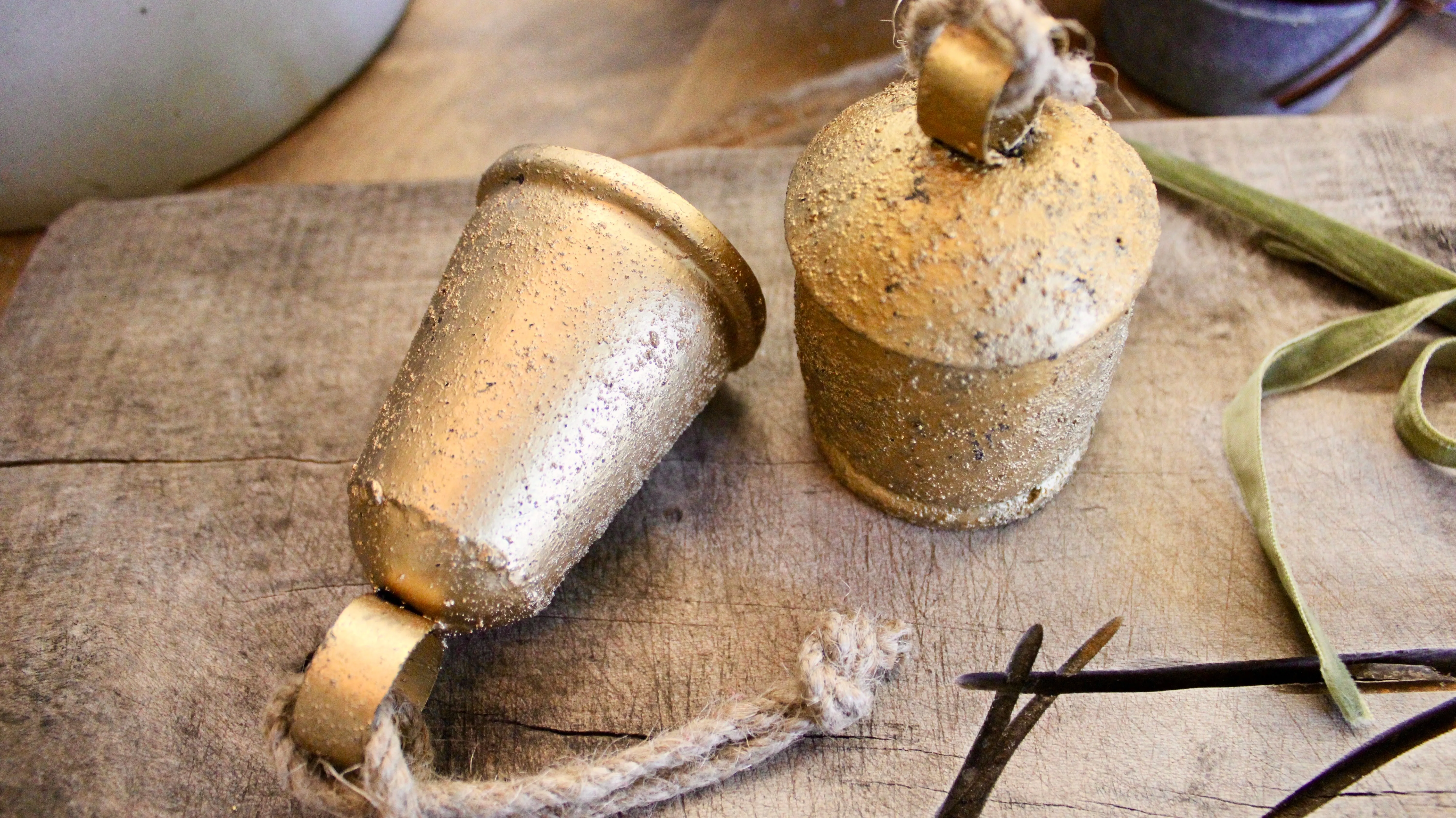 Textured Metal Bell Ornaments