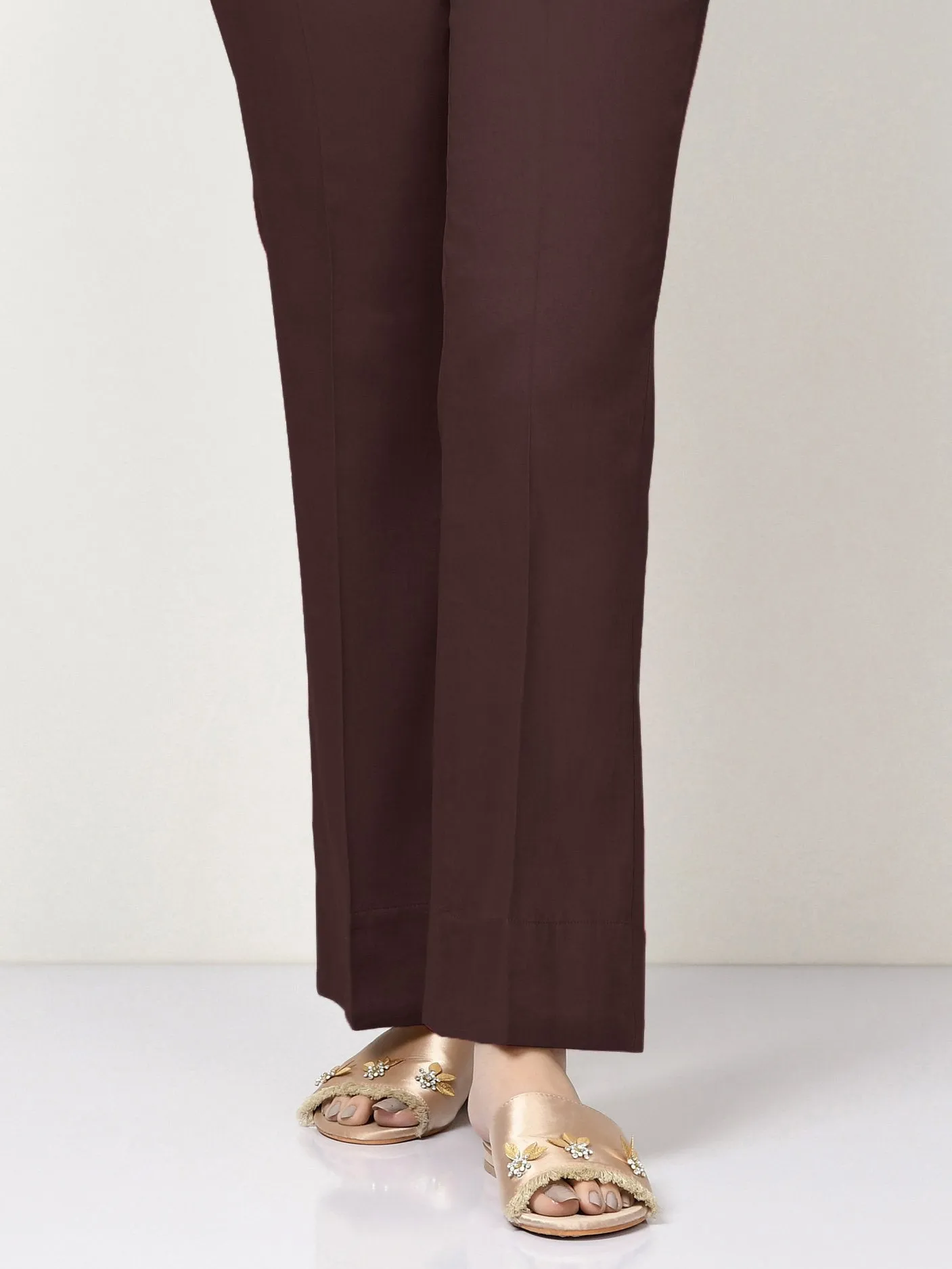 Unstitched Cambric Trouser - Deep Maroon