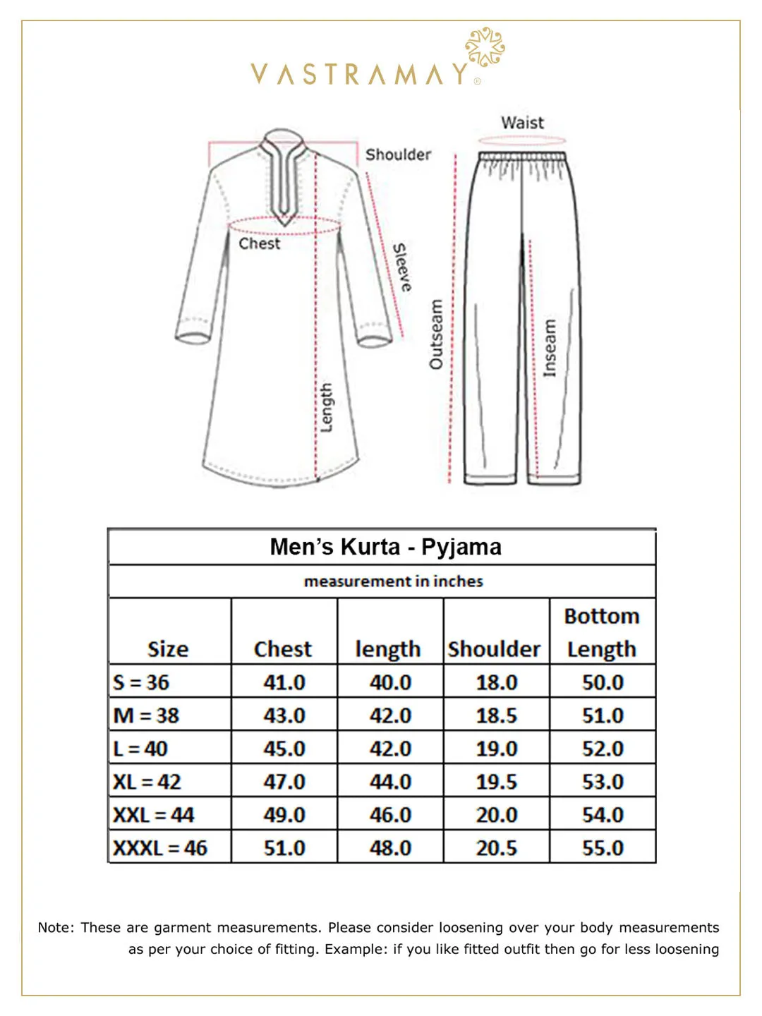 VASTRAMAY Maroon Kurta Pyjama Set